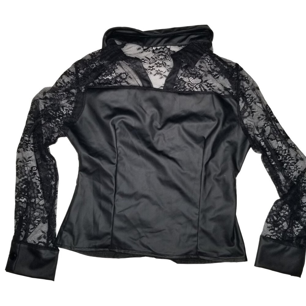 CHICME black lace long sleeve top